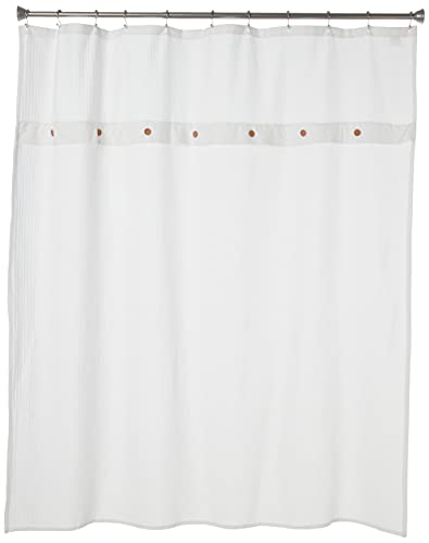 Madison Park Finley 100% Cotton Shower Curtain, Waffle Weave Texutre Minimalistic Design, Modern Bathroom Decor, Machine Washable, Fabric Privacy…