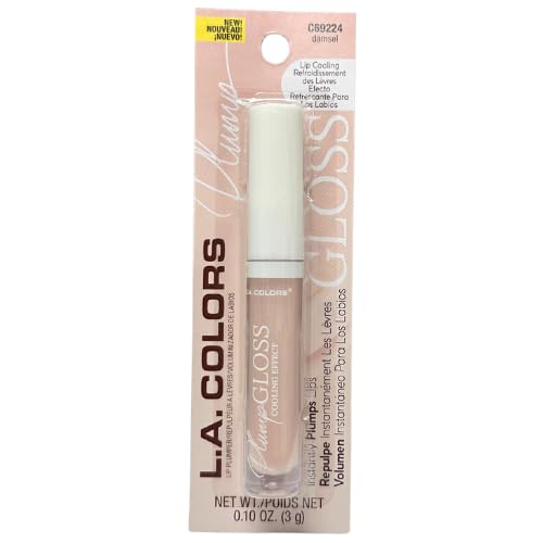 LA Colors Light Pink Lip Plumping Gloss - Damsel, High-Shine Lip Plumper Gloss, 0.10 oz