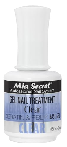 Mia Secret Gel Nail Treatment CLEAR KERATIN Base & Top Gel 15ml - Nail Repair and Strengthening for Nails (Clear)