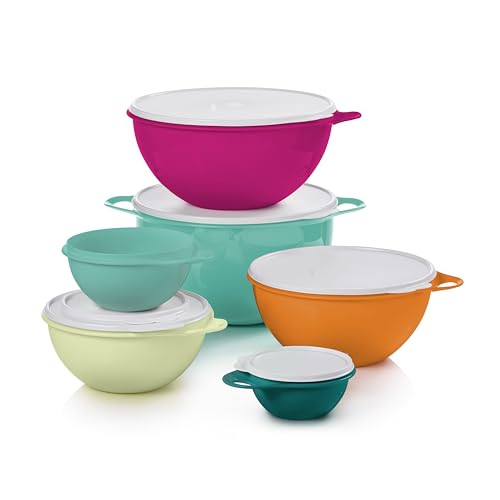 Tupperware Thatsa Bowl Collection 6 Bowl Food Storage Container Set in Fauna, Dishwasher Safe and BPA Free (6 Bowls, 6 lids)