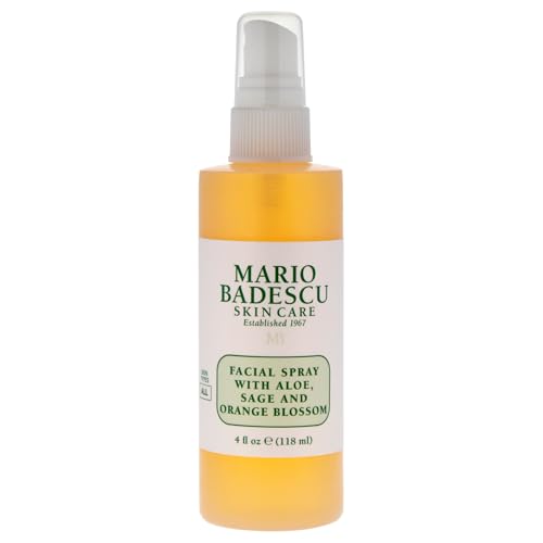 Mario Badescu Facial Spray with Aloe, Sage and Orange Blossom for All Skin Types | Face Mist that Hydrates & Uplifts | 4 FL OZ