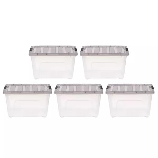TENAS 32 Qt. Stack and Pull Plastic Storage Bin, Gasket Box, Stackable Storage Bin with Latching Lid and Tight Seal, Great for Storage…