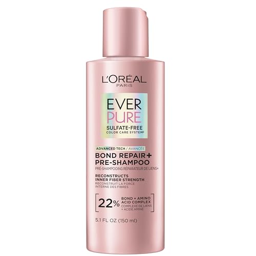 L'Oreal Paris Sulfate Free Bond Repair+ Pre Shampoo Concentrate, Hair Treatment with Bond + Amino Acid Complex for Colored, Bleached or Damaged Hair