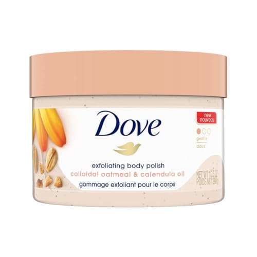 Dove Exfoliating Body Polish Scrub for Silky Skin Oatmeal & Calendula Oil Body Scrub Exfoliates & Gives Lasting Nourishment 10.5 oz Beauty & Personal Care Dove