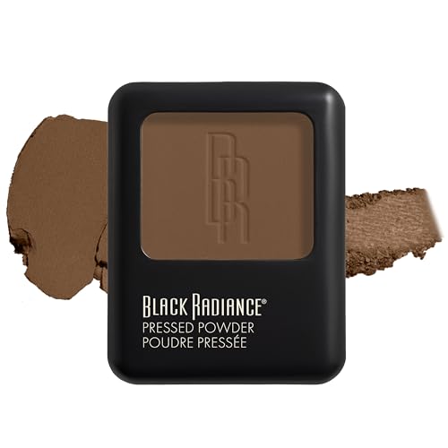 Black Radiance Pressed Powder, Pigment-Rich Matte Finish for Light Skin Tones, Oil-Absorbing Compact with Mirror & Sponge - Creamy Beige