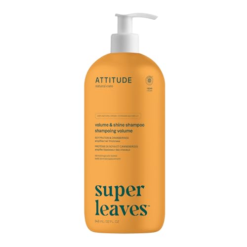ATTITUDE Volume and Shine Hair Shampoo, EWG Verified, For Thin Hair, Naturally Derived Ingredients, Vegan and Plant Based, Soy Protein