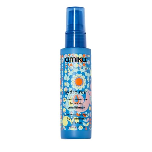 amika Hydro Rush Intense Moisture Leave-In Conditioner with Hyaluronic Acid, 60ml | for all hair types, long-lasting hydration, detangles and reduces Beauty and Personal Care Amika Default Title