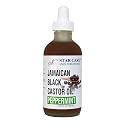 STAR CARE Extra Strength Jamaican Black Castor Oil (with Peppermint Oil) for Hair Growth (4oz) - 100% Virgin JBCO Infused with Biotin & Niacin - Scalp