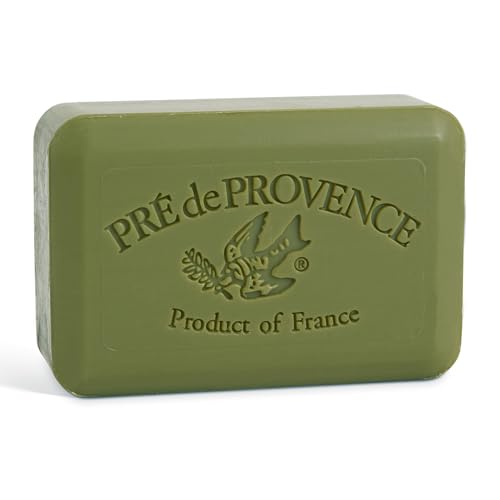 Pre de Provence Artisanal Soap Bar, Enriched with Organic Shea Butter, Natural French Skincare, Quad Milled for Rich Smooth Lather, 8.8 Ounce, Olive