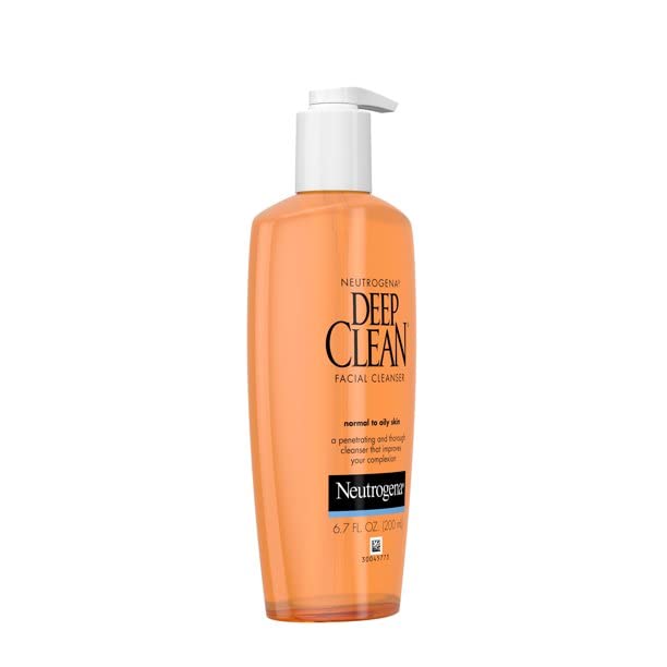 Neutrogena Deep Clean Daily Facial Cleanser with Beta Hydroxy Acid for Normal to Oily Skin, Alcohol-Free, Oil-Free & Non-Comedogenic, 6.7 fl. oz (Pack
