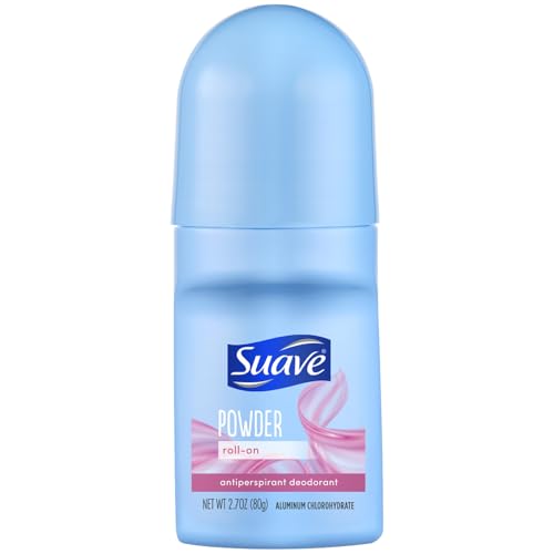 Suave Roll-On Deodorant for Women, Powder Fresh Scent - Antiperspirant Deodorant with 24H Sweat & Odor Protection, 2.7 Oz