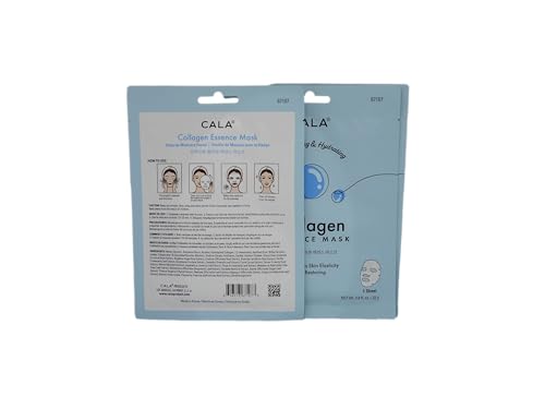 Cala Collagen Essence Facial Sheet Masks, 5 Pack - Ultra-Thin Hydrating Face Mask Sheets with Tea Tree + Herbal Extracts, Hyaluronic Acid