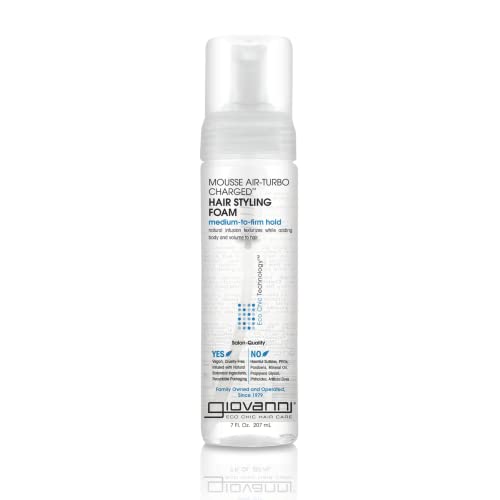 GIOVANNI Mousse Hair Styling Foam - Mousse for Curly Hair, Volumizing Hair Foam for Women & Men, Foaming, Add Texture for Curls & Wavy Hair, Defining
