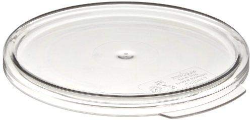 Cambro RFSCW2135 Camwear 2-Quart Clear Round Food Storage Container with Cambro RFSCWC2135 Clear Round Lid