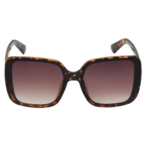 TAHARI Women's Square-Retro Oversized Sunglasses, Tortoise, 64 mm