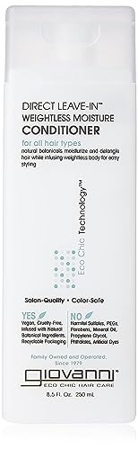 GIOVANNI Direct Leave In Weightless Moisture Conditioner - Co-Wash, Great for Curls & Wavy Hair, Wash & Go, Salon Quality, No Parabens, Infused