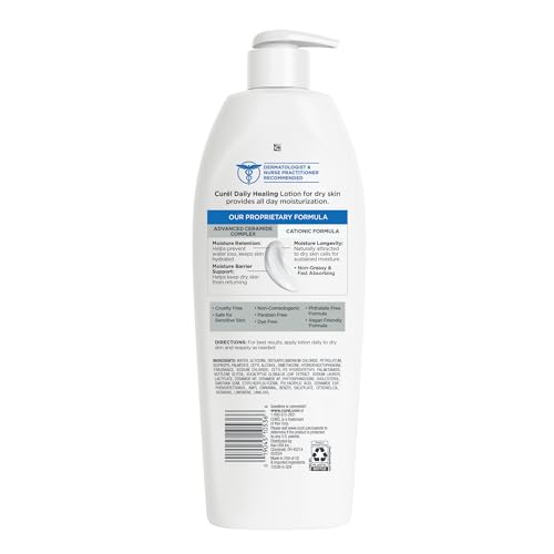 Curel Daily Healing Body Lotion for Dry Skin, Dermatologist Recommended Hydrating Body Lotion with Advanced Ceramides Complex, 20 Oz