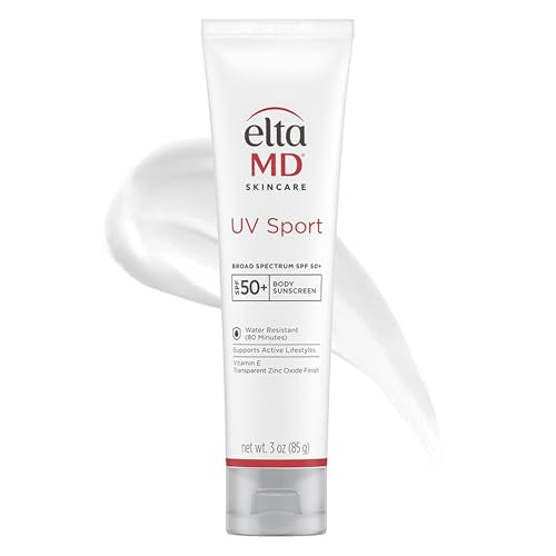 EltaMD UV Sport Sunscreen Lotion SPF 50 - Face and Body Sunscreen SPF 50, Water & Sweat Resistant, Zinc Oxide Formula for Active Lifestyles, 3 oz