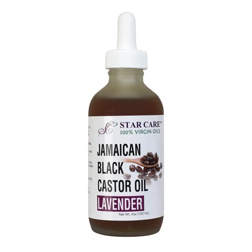 STAR CARE Extra Strength Jamaican Black Castor Oil (with Lavender Oil) for Hair Growth (4oz) - 100% Virgin JBCO Infused with Biotin & Niacin - Scalp