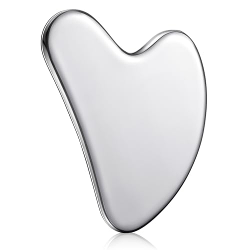 Nuanchu Stainless Steel Gua Sha Facial Tool, Metal Gua Sha for Lymphatic Drainage, Guasha Face Sculpting Double Chin Reduce with Pouch Self Care Beauty and Personal Care Nuanchu Default Title