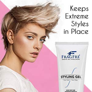 FRAGFRE Firm Hold Hair Gel Fragrance Free 8 oz - Strong Styling Gel for Aggressive Hair Styles - Paraben Free Hypoallergenic Sensitive Formula