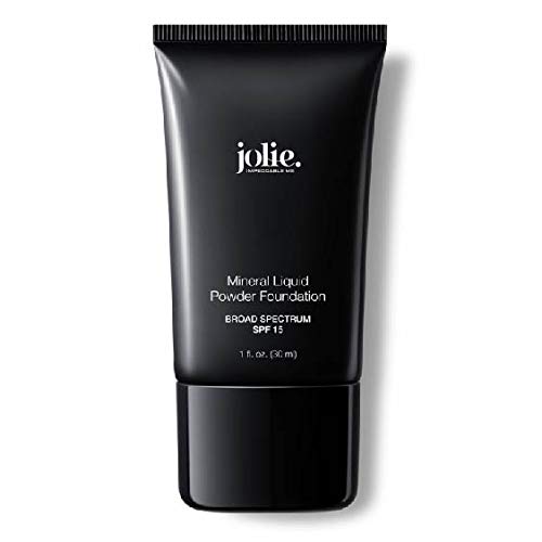 Jolie Liquid Powder Mineral Foundation, Super Silky Hydrating Oil-Free, Sunscreen & Primer-Vitamins A, C&E, For All Skin Types (Light Nude)