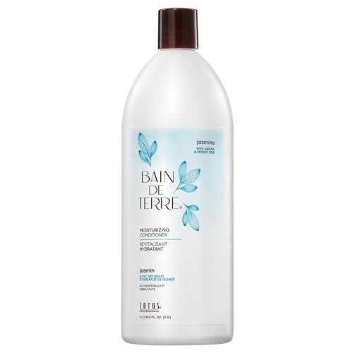 Bain de Terre Jasmine Moisturizing Conditioner, Rich Hydration for Dry Hair, with Argan & Monoi Oils, Paraben-Free, Color-Safe, Vegan, 33.8 Fl Oz