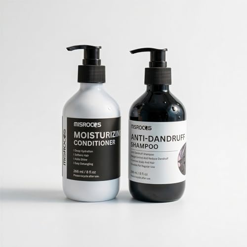 MISROCOS - Hair Care Essentials- Moisturizing Conditioner & Anti-Dandruff Shampoo, Professional Scalp Care for Deep Hydration, Shine, Flake Control