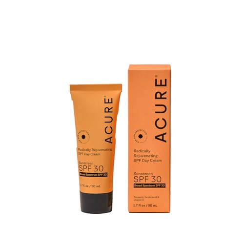 Acure Radically Rejuvenating SPF 30 Day Cream - Face Moisturizer with SPF 30 & Vitamin C, Anti Aging Sunscreen, Hydrating Face Cream, Daily Facial