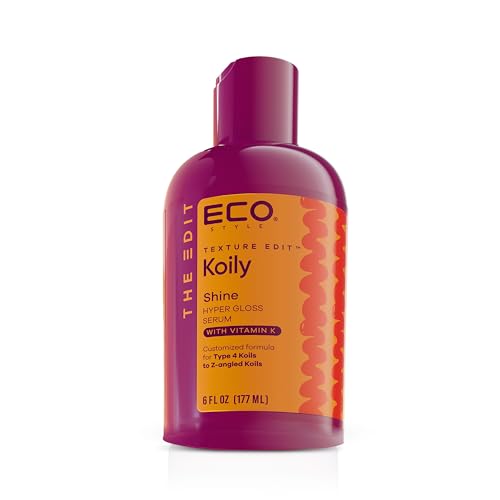 Eco Style, Texture Edit, Koily Shine Hyper Gloss Serum for Type 4 curly hair - A nourishing, sulfate-free rich oil that provides a natural glow