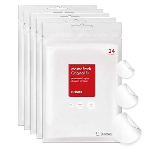 COSRX Acne Pimple Patch Absorbing Hydrocolloid Original 3 Size Patches for Zits Cover, Spot Stickers for Face and Body, Stocking Stuffers, Holiday