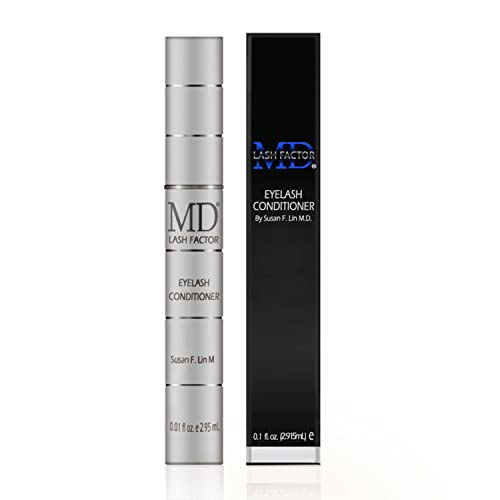 MD Lash Factor Eyelash Conditioner - 0.1 fl oz, 3-Month Supply - Daily Lash Serum with Peptides and Biotin for Thicker Lashes