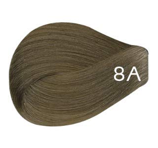 Vivitone Permanent Cream Color (8A Light Ash Blonde) 3oz. - 100% Grey Coverage, Long Lasting Shine, Made in Italy.