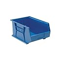 Quantum QUS255BL Ultra Stack and Hang Bin, 16" Length x 11" Width x 8" Height, Blue, Pack of 4