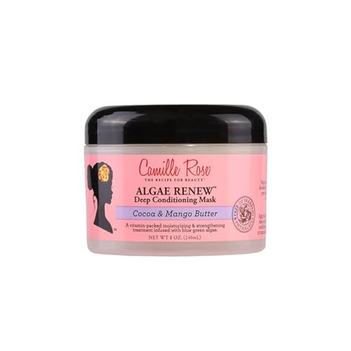Camille Rose Algae Renew Deep Conditioning Hair Mask with Peppermint, Blue Green Algae & Mango Butter, to Strengthen and Moisturize, for All Hair