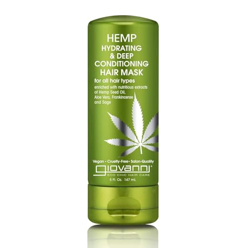 GIOVANNI Hemp Hydrating Deep Conditioning Hair Mask - Hemp Hydrating Conditioner Mask for Dry, Hemp Seed Oil, Aloe Vera, & Frankincense, Helps