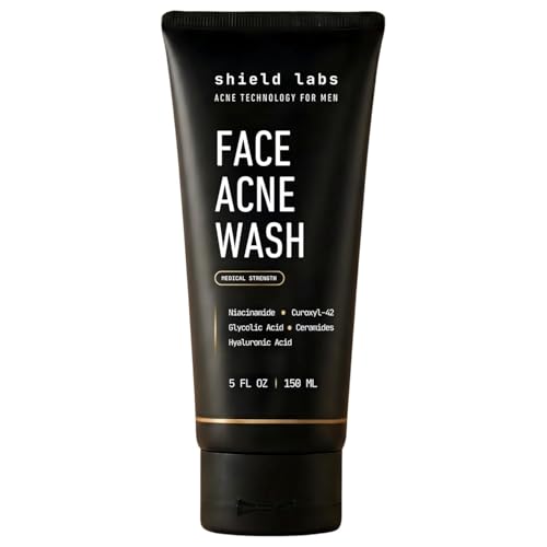 Shield Face Acne Wash for Men and Boys, Curoxyl-42 Face Wash to Clear, Treat, and Prevent Acne, Gentle formula with Niacinamide, Hyaluronic Acid, Beauty and Personal Care Shield Default Title