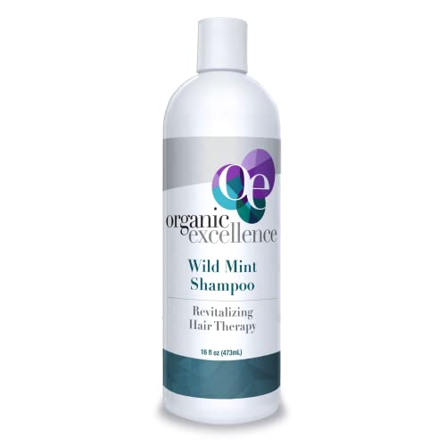 Organic Excellence Natural Organic Shampoo, Wild Mint & Rosemary, Chemical Free, Plant-Based, Toxin-Free, Cruelty-Free, Certified Herbs & Oils