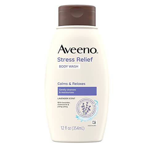 Aveeno Stress Relief Body Wash with Soothing Oat,Lavender, Chamomile & Ylang-Ylang Essential Oils, Hypoallergenic, Dye-Free & Soap-Free Calming Body