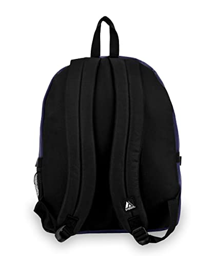 Everest Backpack with Front Mesh Pocket, Navy, One Size