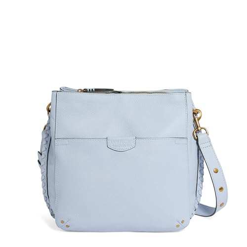 American Leather Co. Luca Triple Entry Crossbody Bag, Seabreeze, 100% Genuine Leather Purse, Multi-Pocket Crossbody Sling Bag with Adjustable Straps…