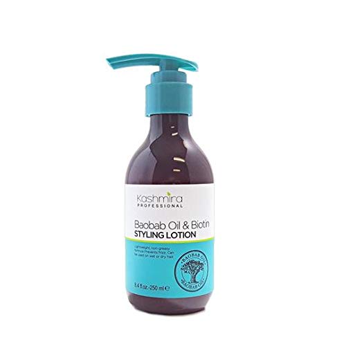 Kashmira Baobab Oil & Biotin Styling Lotion - Lightweight, Non-Greasy Formula Prevents Frizz. Can Be Used On Wet Or Dry Hair