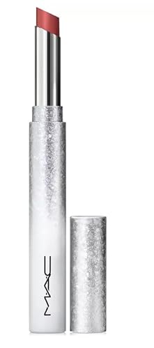 MAC Powder Kiss Velvet Blur Slim Lipstick - PEPPERY PINK (Soft Warm Pink) .07 oz / 2 g.