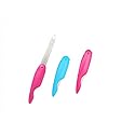Sinen 3pcs Metal Folding Nail File Stainless Steel Fold Cuticle Professional Double Sided Files Nails Tool Set for Men and Woman(Random Color)