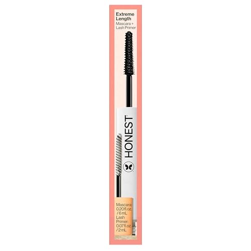 Honest Beauty 2-in-1 Extreme Length Clean Mascara + Lash Primer | Lengthening + Volumizing | Cruelty Free + Safe for Sensitive Eyes | Black, .27 fl oz