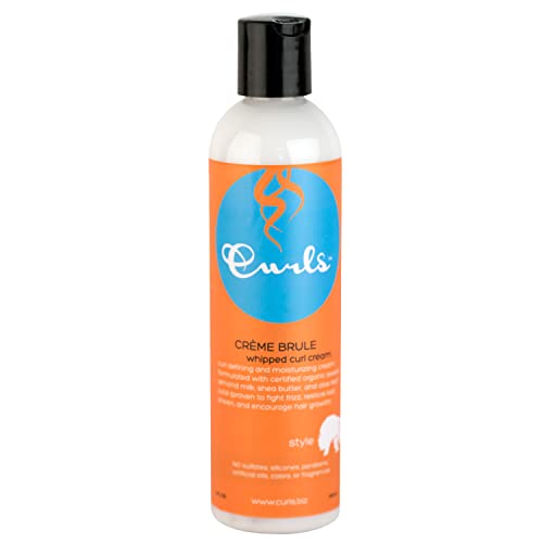 Curls Crème Brule Whipped Sculpting Cream - Dry, Wavy, Curly, and Textured Hair - Fights Frizz and Defines Refresh and Rehydrate, 8oz