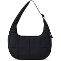 Small Crescent Puffer Purse Shoulder Bag for Women Nylon Quilted Purses Bag Adjustable Shoulder Strap Puffy bag