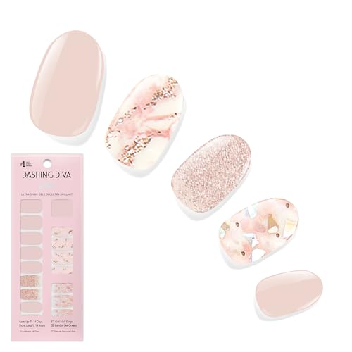 Dashing Diva Gloss Nail Strips - Crystal Clear - UV Free, Chip Resistant, Long Lasting Gel Stickers - Contains 32 Wraps, 1 Prep Pad, 1 File Beauty & Personal Care Dashing Diva