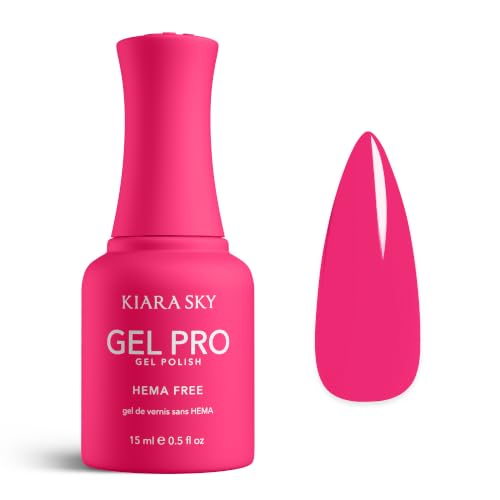 KIARA SKY Gel Pro HEMA-Free Gel Nail Polish | Full Coverage, 28+ Day Wear, Self-Leveling, UV/LED Soak-Off, 0.5 fl oz | Pizzazz #089 Beauty & Personal Care KIARA SKY