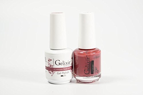 Gelixir Duo Matching Gel and Nail Polish, Made in USA. (049-Crimson Red) Beauty & Personal Care Gelixir